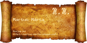 Martus Márta névjegykártya